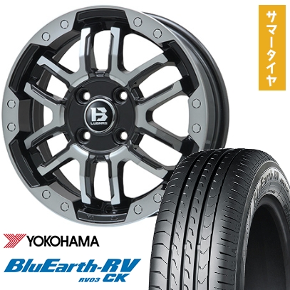 165/70R14 夏タイヤ ホイール4本セット YOKOHAMA ブルーアース RV-03CK (軽自動車用) BIGWAY B-LUGNAS FRD 14インチ