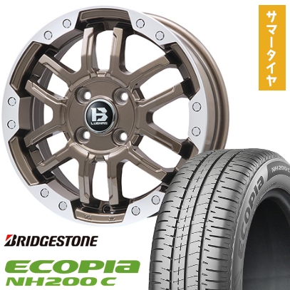 155/65R14 夏タイヤ ホイール4本セット N-BOX タントカスタム ワゴンR BRIDGESTONE エコピア NH200 C BIGWAY B-LUGNAS FRD(ブロンズ/リムポリッシュ) 14インチ
