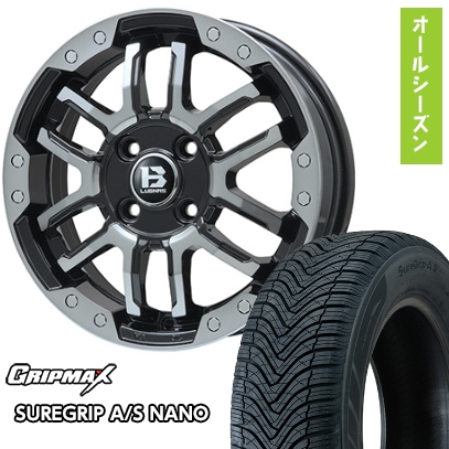 グリップマックス 165/55R15 オールシーズンタイヤ ホイール4本セット
