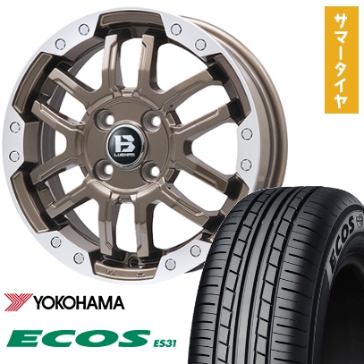 165/55R15 夏タイヤ ホイール4本セット YOKOHAMA エコス ES31 (軽自動車用) ビッグウエイ B-LUGNAS FRD 15インチ