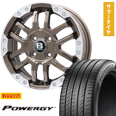 165/55R15 夏タイヤ ホイール4本セット N-BOX タントカスタム ワゴンR PIRELLI パワジー BIGWAY B-LUGNAS FRD(ブロンズ/リムポリッシュ) 15インチ
