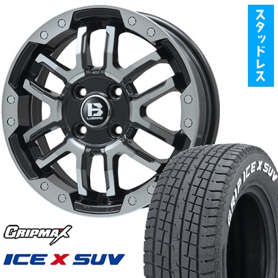 225/70R16 スタッドレスタイヤ ホイール4本セット GRIP MAX アイスX SUV RWL ホワイトレター (5/114車用) BIGWAY B-LUGNAS FRD 16インチ
