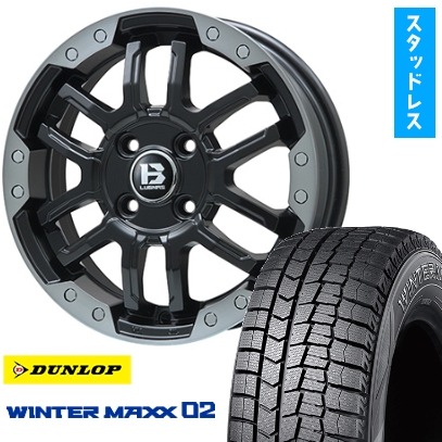 WINTER MAXX 02 - 195/60R17 スタッドレスタイヤ 銀輪4本仕かける ライズ/ロッキー（変わり種） DUNLOP ウインターマックス 02 WM02 BIGWAY B-LUGNAS FRD 17in