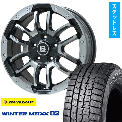 215/60R17 スタッドレスタイヤ ホイール4本セット DUNLOP ウインターマックス 02 WM02 (5/114車用) BIGWAY B-LUGNAS FRD 17インチ