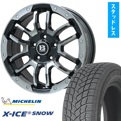 215/60R17 スタッドレスタイヤ ホイール4本セット MICHELIN エックスアイス スノー (5/114車用) BIGWAY B-LUGNAS FRD 17インチ