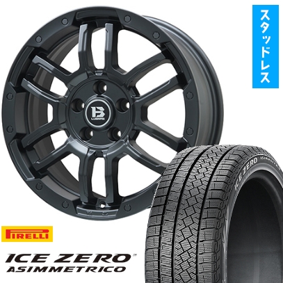 205/55R17 スタッドレスタイヤ ホイール4本セット PIRELLI ウィンター アイスゼロアシンメトリコ (5/114車用) BIGWAY B-LUGNAS FRD 17インチ
