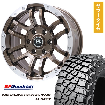 265/60R18 夏タイヤ ホイール4本セット BFグッドリッチ マッドテレーンT/A KM3 (6/139車用) BIGWAY B-LUGNAS FRD(ブロンズ/リムポリッシュ) 18インチ