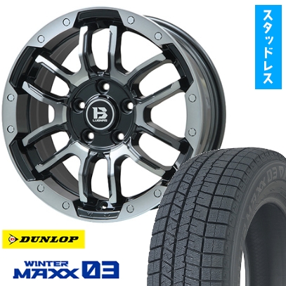 225/55R18 スタッドレスタイヤ ホイール4本セット DUNLOP ウインターマックス 03 WM03 (5/114車用) BIGWAY B-LUGNAS FRD 18インチ
