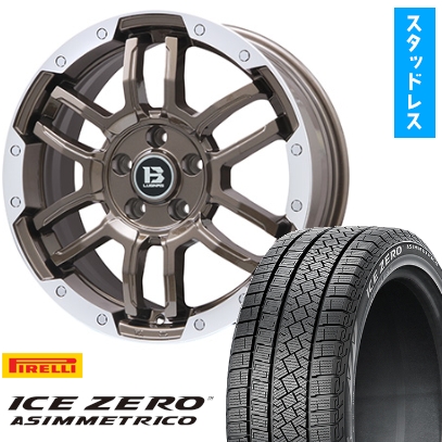 235/60R18 スタッドレスタイヤ ホイール4本セット PIRELLI ウィンター アイスゼロアシンメトリコ (5/114車用) BIGWAY B-LUGNAS FRD 18インチ