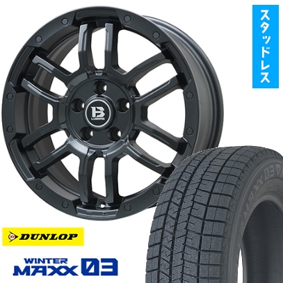 235/55R18 スタッドレスタイヤ ホイール4本セット DUNLOP ウインターマックス 03 WM03 (5/114車用) BIGWAY B-LUGNAS FRD 18インチ