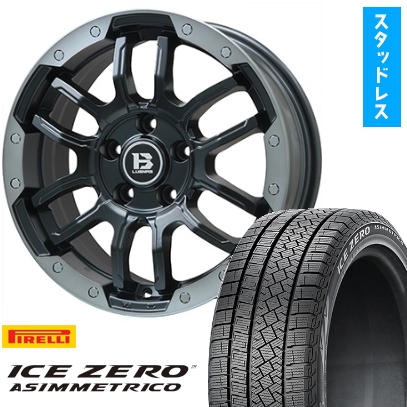 225/60R18 スタッドレスタイヤ ホイール4本セット PIRELLI ウィンター アイスゼロアシンメトリコ (5/114車用) BIGWAY B-LUGNAS FRD 18インチ