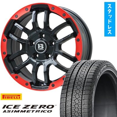 225/60R18 スタッドレスタイヤ ホイール4本セット PIRELLI ウィンター アイスゼロアシンメトリコ (5/114車用) BIGWAY B-LUGNAS FRD 18インチ