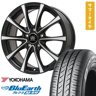 BluEarth - 205/60R16 夏タイア 銀輪4本仕かける 90系ノア/ヴォクシー用 YOKOHAMA 青味地びた AE-01F PREMIX アマルフィV Jr(黒いことポリッシュ) トヨタ専用 16in