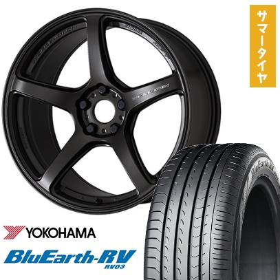 225/40R19 夏タイヤ ホイール4本セット YOKOHAMA ブルーアース RV-03 (5/114車用) WORK エモーション T5R 19インチ