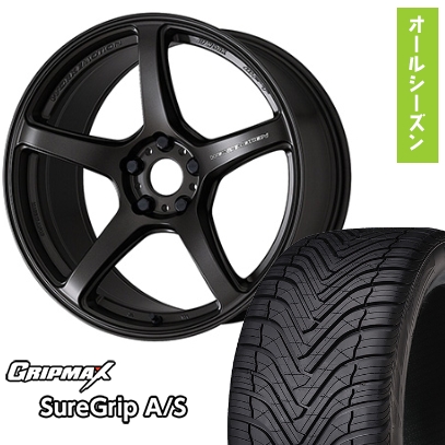 225/45R19 オールシーズンタイヤ ホイール4本セット GRIPMAX シュアグリップ オールシーズン(限定) (5/114車用) WORK エモーション T5R 19インチ