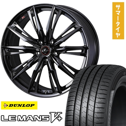 LE MANS - 245/40R19 夏タイア 車輪4本仕掛ける DUNLOP ルマン V+(ファイブつけ加える) (5/114車用) ウェッズ レオニス GX 19in タイヤ、ホイール-自動車