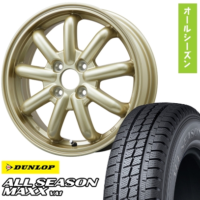 DUNLOP（ダンロップ） 145/80R12 オールシーズンタイヤ ホイール4本