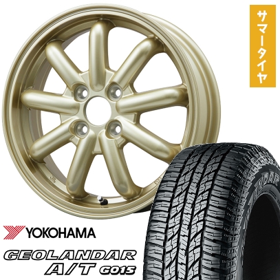 155/65R14 夏タイヤ ホイール4本セット N-BOX タントカスタム ワゴンR YOKOHAMA ジオランダー A/T G015 RBL BRANDLE-LINE ストレンジャーKST-9改 14インチ