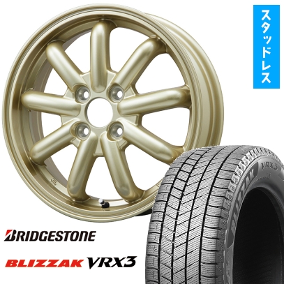 155/65R14 スタッドレスタイヤ ホイール4本セット BRIDGESTONE ブリザック VRX3 (軽自動車用) BRANDLE-LINE ストレンジャーKST-9改 14インチ