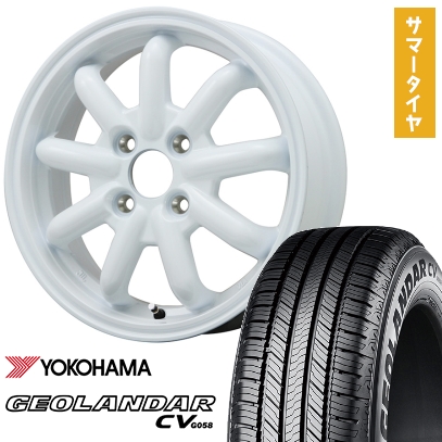 165/60R15 夏タイヤ ホイール4本セット YOKOHAMA ジオランダー CV G058 (軽自動車用) BRANDLE-LINE ストレンジャーKST-9改(ホワイト) 15インチ