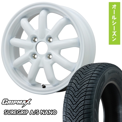 165/55R15 オールシーズンタイヤ ホイール4本セット N-BOX タント ワゴンR シュアグリップA/S ナノ(限定) ブランドルライン ストレンジャーKST-9改 15インチ