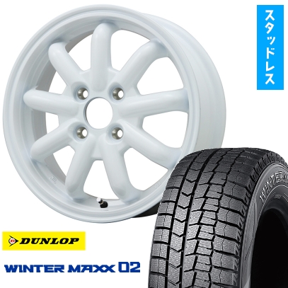 WINTER MAXX 02 - 165/60R15 スタッドレスタイヤ 車輪4本仕掛ける DUNLOP ウインターマックス 02 WM02 (軽自動車用) BRANDLE-LINE 見ず知らずKST-9改 15in 自動車-冬タイヤ、ホイールセット-タイヤ、ホイール