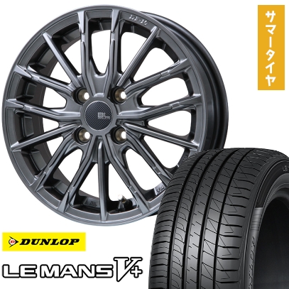 185/60R15 夏タイヤ ホイール4本セット DUNLOP ルマン V+(ファイブプラス) (4/100車用) BRANDLE-LINE DF-10M ハイパーグレー 15インチ