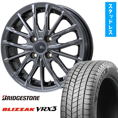 185/65R15 スタッドレスタイヤ ホイール4本セット フリード 5穴/114 BRIDGESTONE ブリザック VRX3 ブランドルライン DF-10M ハイパーグレー 15インチ