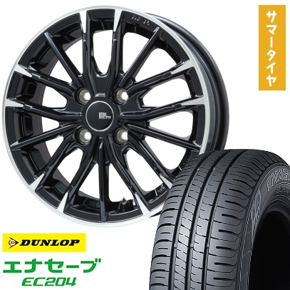 195/50R16 夏タイヤ ホイール4本セット シエンタ 2015-22 DUNLOP エナセーブ EC204 BRANDLE-LINE DF-10M グロスブラック/カットスポーク 16インチ