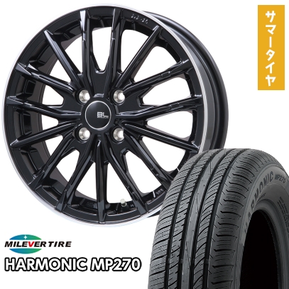 195/55R16 夏タイヤ ホイール4本セット MILEVER ハーモニック MP270(限定) (5/114車用) BRANDLE-LINE DF-10M 16インチ