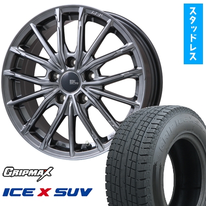 215/65R16 スタッドレスタイヤ＆ホイール４本セット GRIP MAX アイスX SUV BSW (限定) (5/114車用) ブランドルライン DF-10M 16インチ