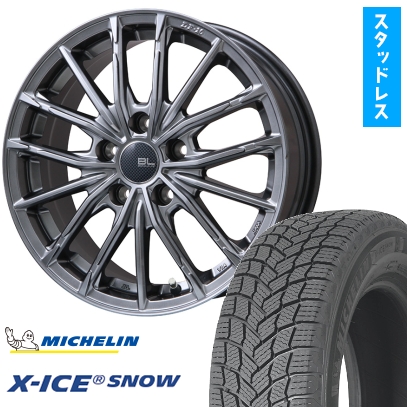 205/60R16 スタッドレスタイヤ ホイール4本セット MICHELIN エックスアイス スノー (5/114車用) ブランドルライン DF-10M ハイパーグレー 16インチ
