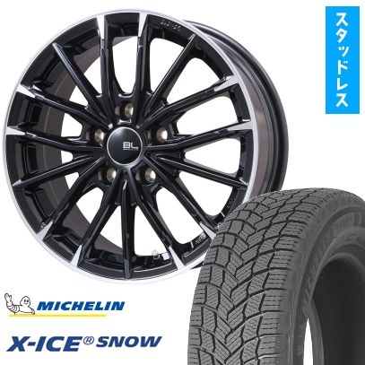 225/60R17 スタッドレスタイヤ ホイール4本セット MICHELIN エックスアイス スノー (5/114車用) ブランドルライン DF-10M 17インチ