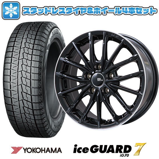 225/50R18 スタッドレスタイヤ ホイール4本セット YOKOHAMA アイスガード セブンIG70 (5/114車用) ブランドルライン DF-10M 18インチ