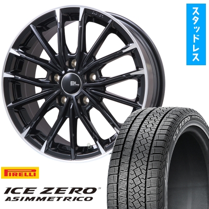 225/50R18 スタッドレスタイヤ ホイール4本セット PIRELLI ウィンター アイスゼロアシンメトリコ (5/114車用) ブランドルライン DF-10M 18インチ