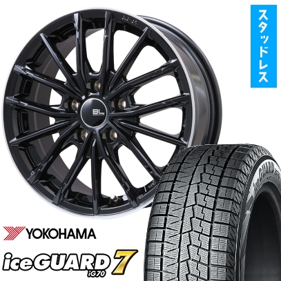 アイスガード 7 - 225/50R18 スタッドレスタイヤ 車輪4本仕掛ける YOKOHAMA  内燃機関かばい立て 七つIG70 (5/114車用) ブランドルライン DF-10M 18in 自動車-車、バイク、自転車-タイヤ、ホイール