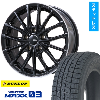 WINTER MAXX 03 - 235/55R18 スタッドレスタイヤ 車輪4本仕掛ける DUNLOP ウインターマックス 03 WM03 (5/114車用) ブランドルライン DF-10M 18in 自動車-タイヤ、ホイール