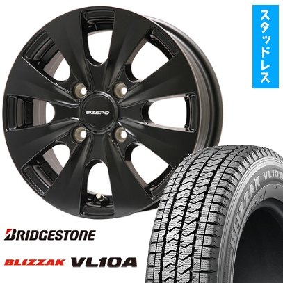 ブリザック VL10 165/80R14 スタッドレスタイヤ ホイール4本セット 