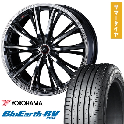BluEarth - 225/40R19 夏タイア 車輪4本仕掛ける YOKOHAMA 青碧地びた RV-03 (5/114車用) WEDS レオニス RT 19in 自動車-タイヤ、ホイール