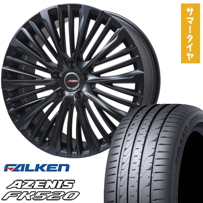 225/50R18 夏タイヤ ホイール４本セット (5/114車用) FALKEN アゼニス FK520L プレミックス MER-X(マットブラック) 18インチ