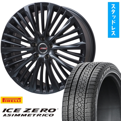235/60R18 スタッドレスタイヤ ホイール4本セット PIRELLI ウィンター アイスゼロアシンメトリコ (5/114車用) プレミックス MER-X(マットブラック) 18インチ