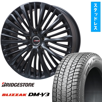 235/60R18 スタッドレスタイヤ ホイール4本セット レクサスNX 2021/11- BRIDGESTONE ブリザック DM-V3 DMV3 プレミックス MER-X(マットブラック) 18インチ