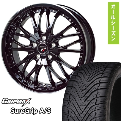 225/45R19 オールシーズンタイヤ ホイール4本セット GRIPMAX シュアグリップ オールシーズン (5/114車用) HOT STUFF (5/114車用) プレシャス HM-3 19インチ