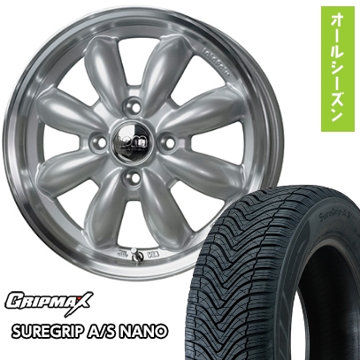 165/65R15 オールシーズンタイヤ ホイール4本セット タフト ソリオ シュアグリップA/S ナノ(限定) ホットスタッフ ララパーム カップ 2 15インチ