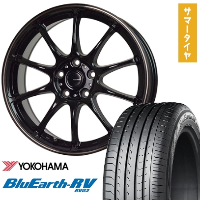 195/65R15 夏タイヤ ホイール4本セット YOKOHAMA ブルーアース RV-03 (5/114車用) HOT STUFF ジースピード P-07 15インチ