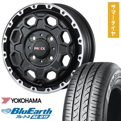 175/65R15 夏タイヤ ホイール4本セット YOKOHAMA ブルーアース AE-01F (4/100車用) BLEST バーンズテック プロックストリーム 15インチ