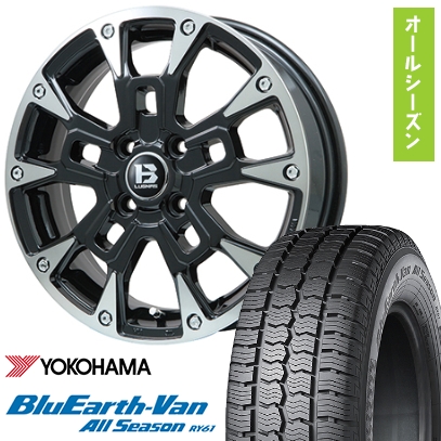 BluEarth - 145/80R12 オール時期タイア 車輪4本仕掛ける 軽虎 軽ヴァン ヨコハマ 青碧地びた Van RY61 80/78N ビッグウエイ B-LUGNAS BRD 12in 自動車-オールシーズンタイヤ、ホイールセット-車、バイク、自転車