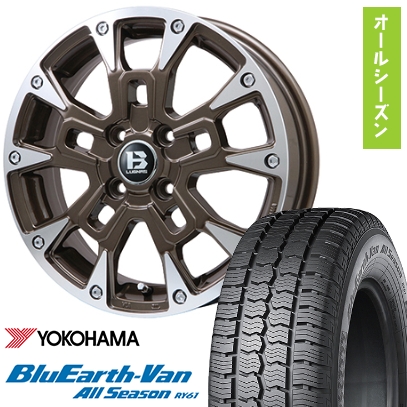 BluEarth - 145/80R12 オール時期タイア 車輪4本仕掛ける 軽虎 軽ヴァン ヨコハマ 青碧地びた Van RY61 80/78N ビッグウエイ B-LUGNAS BRD 12in 自動車-車、バイク、自転車-タイヤ、ホイール