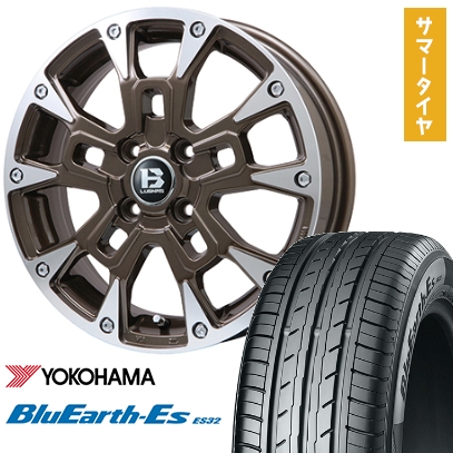 165/65R14 夏タイヤ ホイール4本セット ハスラー ヨコハマ ブルーアース ES32 ビッグウエイ B-LUGNAS BRD(ブロンズポリッシュ) 14インチ