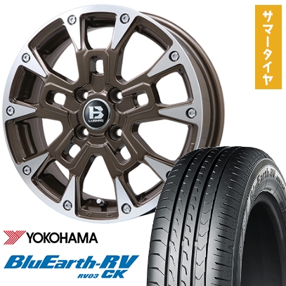 165/70R14 夏タイヤ ホイール4本セット ソリオ ハスラー ヨコハマ ブルーアース RV-03CK ビッグウエイ B-LUGNAS BRD(ブロンズポリッシュ) 14インチ
